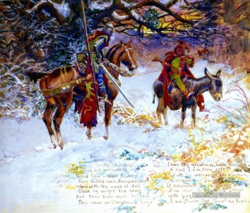  Chevalier Tableau - fou et le chevalier 1914 Charles Marion Russell